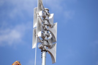 Close-up of a siren at a school