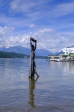 Statue of St Domitian by Giorgio Igne in Lake Millstatt, Millstadt, Carinthia, Austria