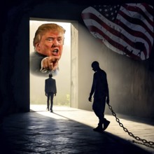 Symbolic image, human rights, expulsions, deportations, US democracy in danger, EU and Germany