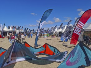 California kitesurfing Masters 2025, Kite Village tents with kite equipment for sale, marketplace,
