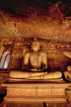 Buddha statues and murals in Dambulla Cave Temple, Dambulla, Sri Lanka