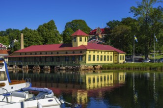 Former spa and bath building at Gustafsberg, a historic spa and bathing resort on the Byfjord in