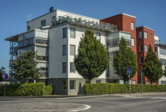 Modern apartment building built in 2020 in Ystad, Skåne County, Sweden, Scandinavia