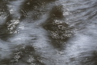 Close-up of moving water with a pattern of light and shadow, long exposure, North Sea, Denmark