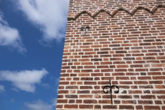 Brick wall detail, 14th century church, Old Town, Ringkøbing, Ringkøbing Fjord, Denmark