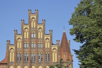 Gable of the Marienwerkhaus, Altes Werkhaus, today's vicarage of the Mariengeimeinde with stepped