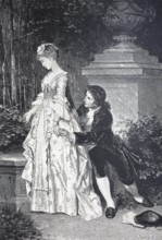 Difficult decision, young man proposes to a woman who has not yet decided whether she wants it, A