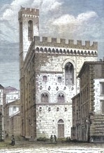 Palazzo del Bodesta in Bologna, around 1830, Italy
