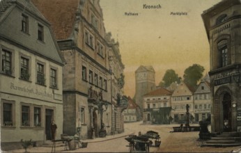 Picture postcard of Kronach, around 1900, Upper Franconia, Bavaria, Germany, digitally enhanced