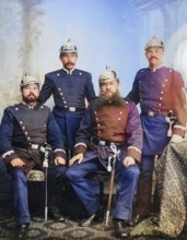 The town police of Kronach in 1900, Upper Franconia, Bavaria, Germany, digitally enhanced