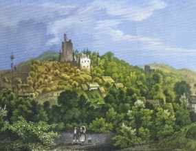 Bärenfels, Niesten Castle, around 1850, castle complex in the High Middle Ages, Weismain,