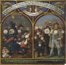 Shooting target from the Kronach shooting festival, 1875, Upper Franconia, Bavaria, Germany,