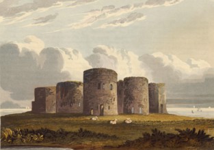 Cambu Castle, England, c. 1850, after a painting by Theodore Henry Adolphus Fielding, digitally