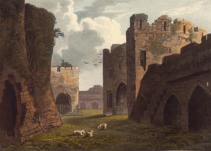 Entrance to Beaumaris Castle, ruins of a castle in the village of the same name on the island of