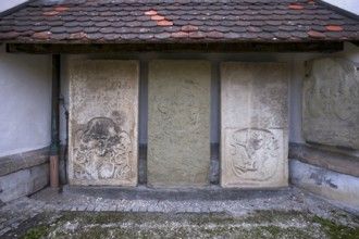 Memorial plaque, epitaph, parish church of St Peter and Paul, Protestant town church, Blaubeuren,