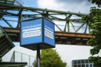 Indication of a suspension railway stop, Wuppertal, Germany