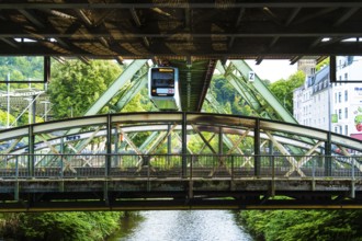 The Wuppertal suspension railway near the Zoo Stadion stop, Wuppertal, Germany