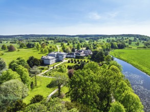 Shugborough Estate from a drone, Great Haywood, Staffordshire, England, United Kingdom