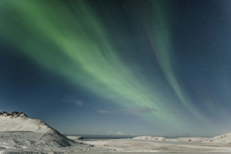 Northern Lights, Close to Vik, Ring Road, Mountains, Frost, Winter, Cold, Snow, Night, Iceland*