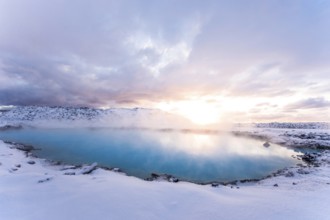 Blue Lagoon, Close to Reykjavik, Thermal, Hot Spring, Winter, Snow, Steam, Water, Wellness, Sunset,