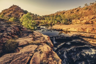 Bell Gorge, The Kimberleys, waterfall, sunrise in the outback, Australia