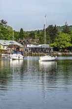 Boats on Windermere Lake, Fell Foot Park, Lake District, Cumbria, England, United Kingdom