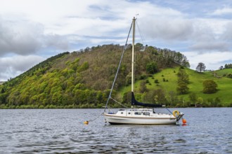 Boats on Ullswater Lake, Pooley Bridge, Lake District National Park, Cumbria, England, United