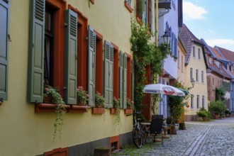 Half-timbered houses in the old town centre, Ladenburg, Rhine-Neckar district, Baden-Württemberg,