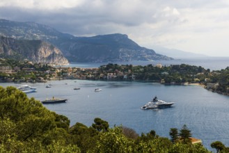 Panorama, View from Mont Boron, Saint-Jean-Cap-Ferrat, Cap Ferrat, Alpes Maritimes, Provence Alpes