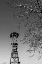 Old mine headframe at a coal mine in Bayard, Brassac les Mines, Puy de Dome, Auvergne Rhone Alpes,