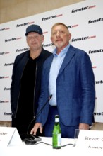 Stefan Effenberg and Boris Becker at the press conference to mark the presentation of the new TV