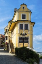 An alley in the old town centre at the entrance to Bratislava Castle, Slovakia