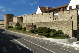 Part of the medieval city wall, Mestské hradby, in Bratislava, Slovakia
