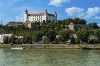 View of Bratislava Castle from the other bank of the Danube, Slovakia