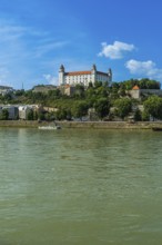 View of Bratislava Castle from the other bank of the Danube, Slovakia
