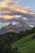 Gigantic sunrise near Maria Gern with a view of the Watzmann