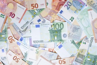 Various euro banknotes