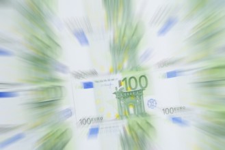 100 euro banknotes, 100 Euro, zoom effect