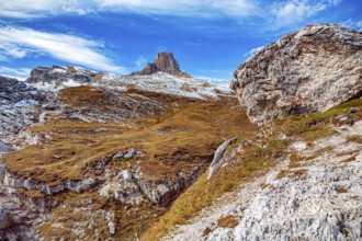 The Three Peaks in the Sesto Dolomites on the border between the provinces of Belluno in the south