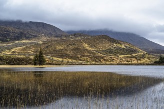 Farms over Loch Slapin, Isle of Skye, Scotland, UK