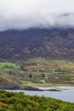 Farms over Loch Slapin, Isle of Skye, Scotland, UK