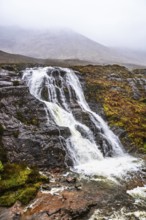 Glencoe Waterfall, Glencoe Valley, Argyll, Scotland, United Kingdom