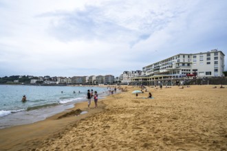Beach and seaside in Saint-Jean-de-Luz, Nouvelle-Aquitaine, Pyrenees-Atlantiques, France