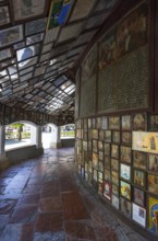 Votive plaques in the walkway around the Chapel of Grace, Kapellplatz, place of pilgrimage,