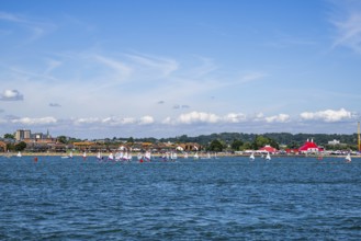 Boats on seaside in Poole, Dorset, England, United Kingdom