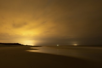 Northern Lights with Milky Way at the North Sea, Elbogen, List, Sylt, Schleswig-Holstein