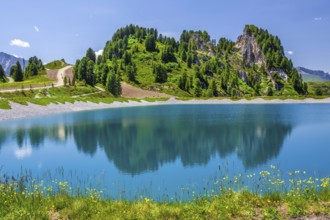 Reservoir on the Penken, Mayrhofen, Zillertal, Zillertal Alps, Tyrol, Austria