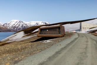 Svalbard Global Seed Vault, Snow Mountain, Longyearbyen Fjord, Spitsbergen, Svalbard