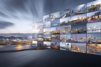 Concept of global international trade and commerce and interconnected businesses global