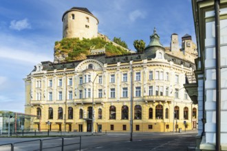 Hotel Elizabeth with the castle in Trencin in the background, Capital of Culture 2026, Trencín,